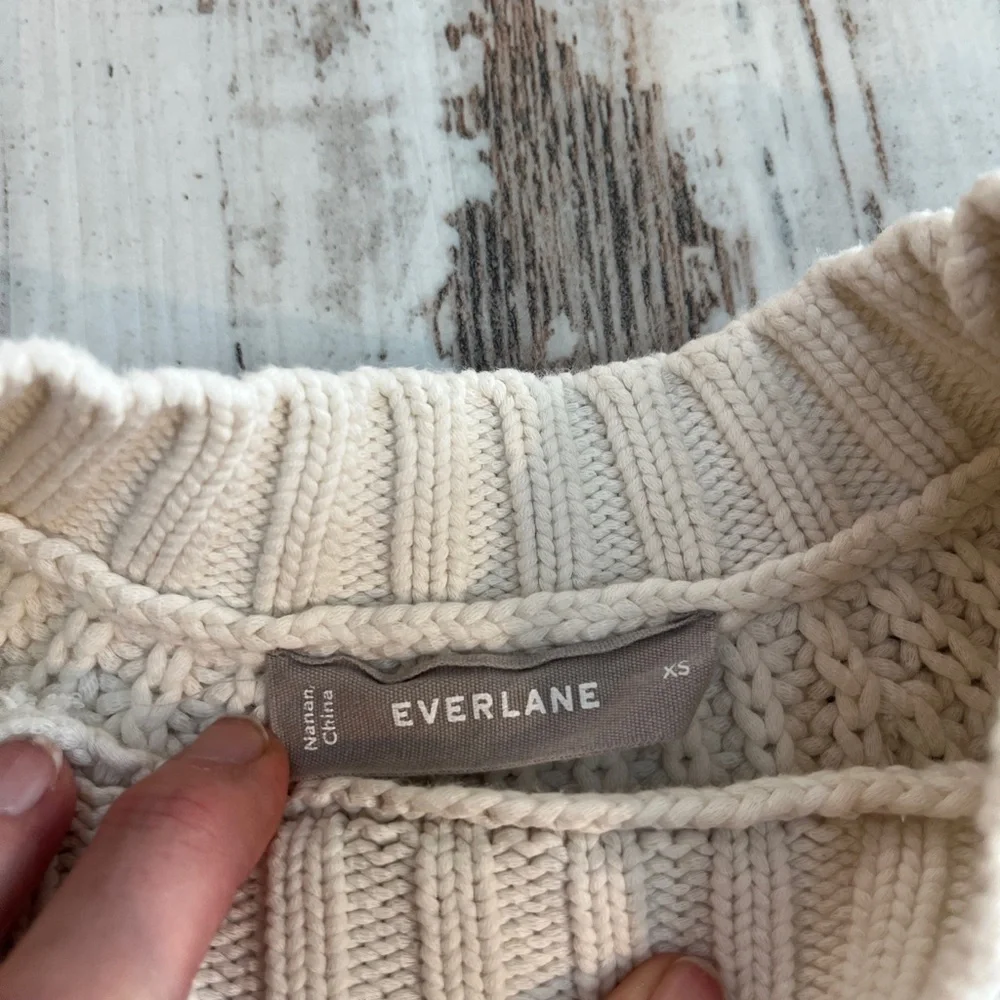 Everlane Textured Cotton Crewneck Sweater - Size XS - Picture 6 of 16